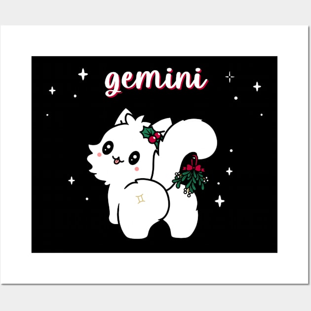 Gemini Persian Cat Christmas Holiday Wall Art by moonstruck crystals